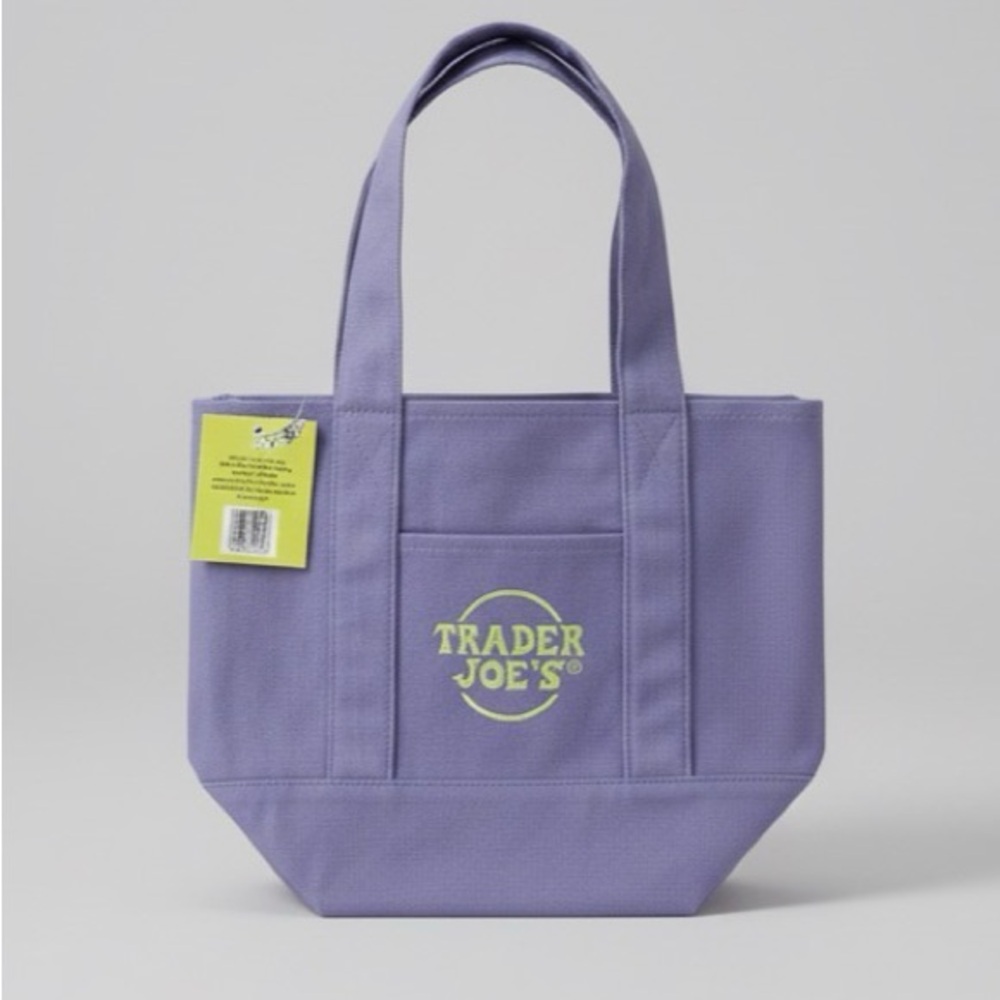 NWT💜Purple Trader Joe's Mini Canvas Tote Bag